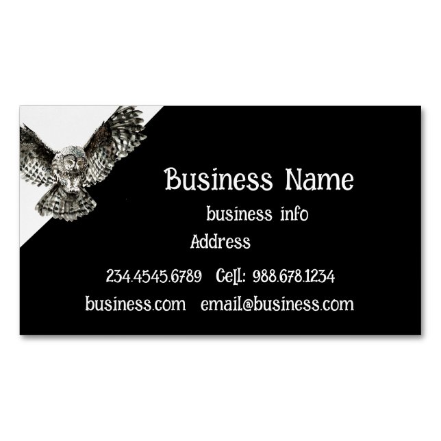 Cute Owl Bird  Animal, Wildlife, Nature  Business  Magnetic Business Card (Front)