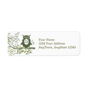 Cute Owl Bird Custom Address
