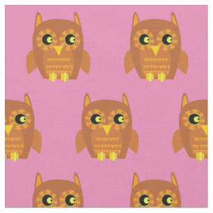 Cute Owl Bird Kid Baby Nursery Pink Fabric