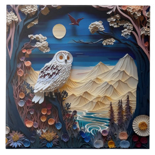 Cute owl bird lovers  tile