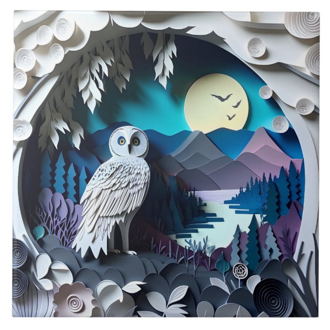 Cute owl bird lovers  tile (Front)