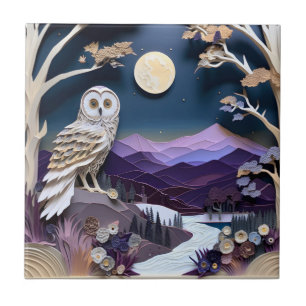 Cute owl bird lovers tile