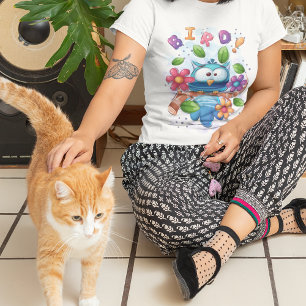 Cute Owl Bird With Flowers T-Shirt