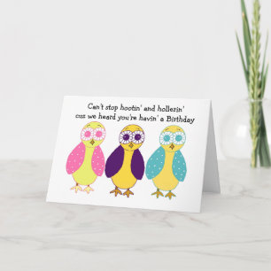 Cute Owl Birthday Greeting Card