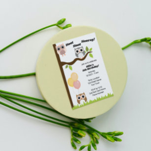 Cute Owl Birthday Invitation