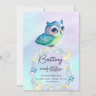 Cute Owl Birthday Party Adorable Invitation 