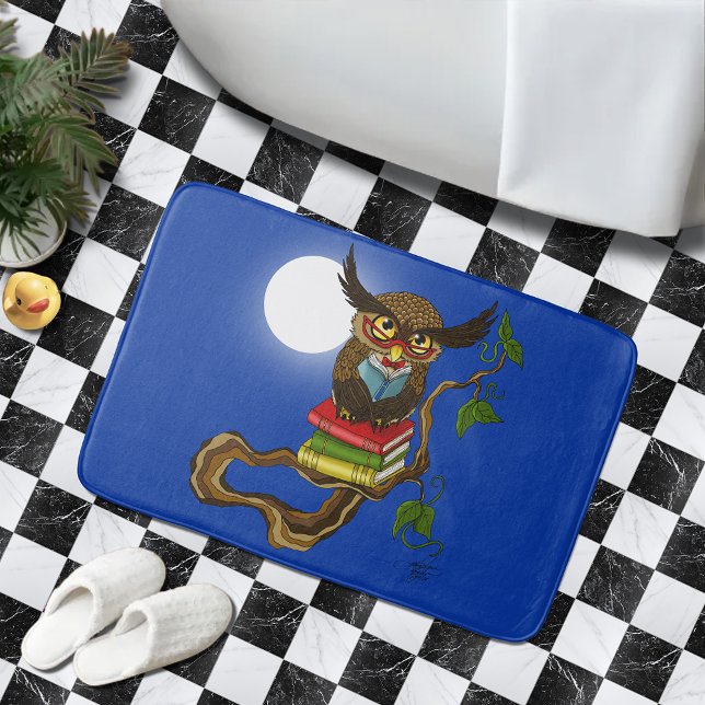Cute Owl Books Bath Mat (Creator Uploaded)