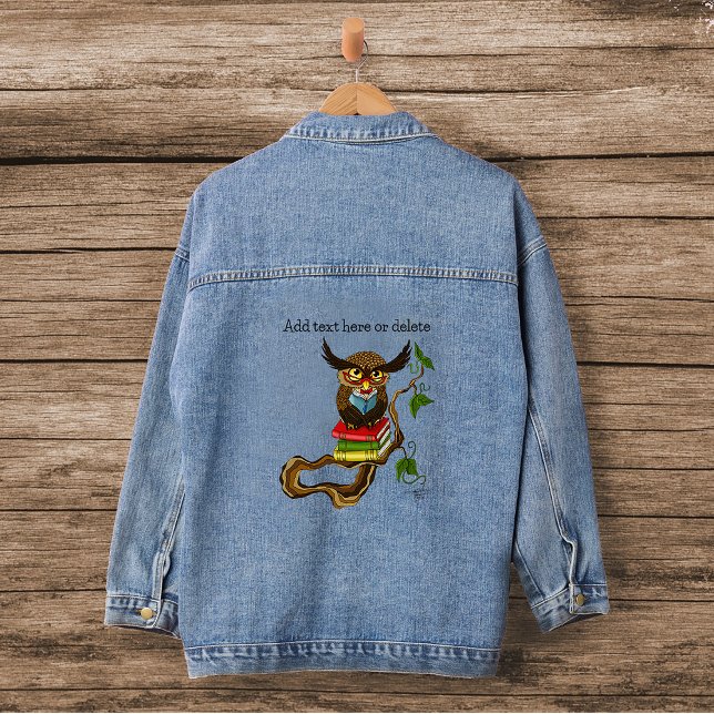 Cute Owl Books Denim Jacket (Creator Uploaded)