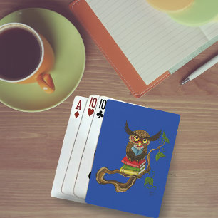 Cute Owl Books Playing Cards