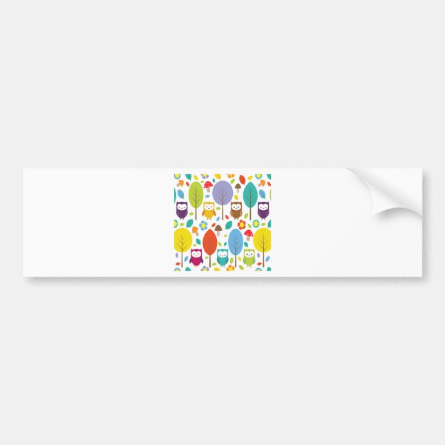 Cute Owl Bumper Sticker (Front)
