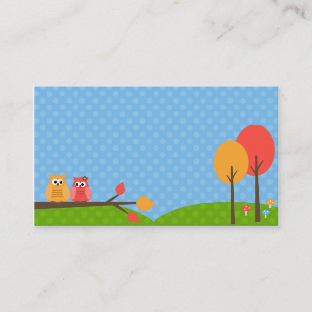 Cute Owl Business Cards (Front)