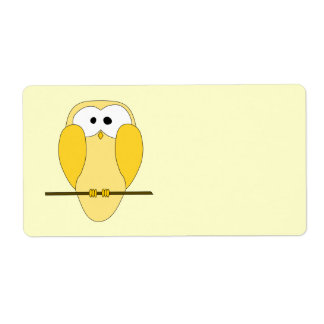 Cute Owl Cartoon. Yellow.