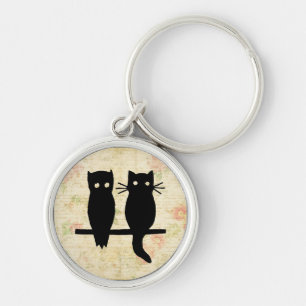 Cute Owl & Cat Key Ring
