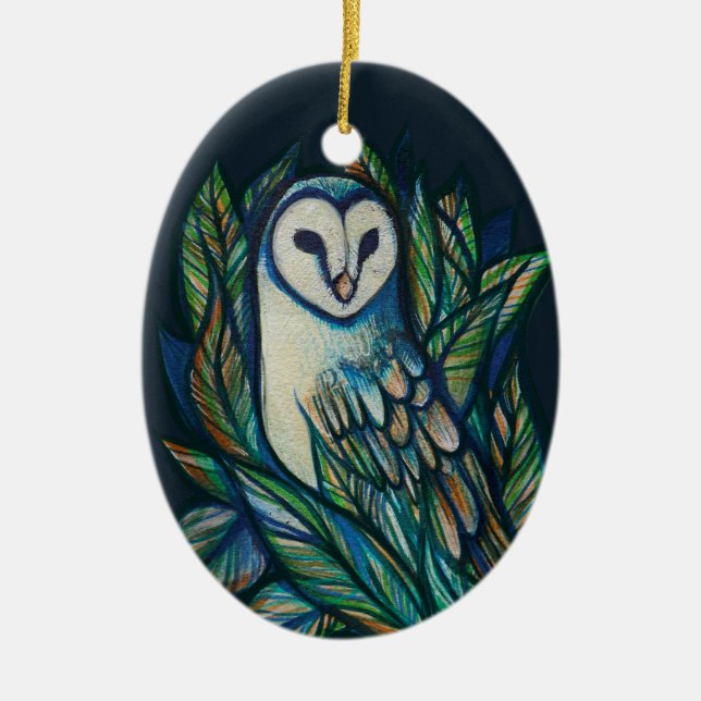 Cute Owl                                           Ceramic Tree Decoration (Front)