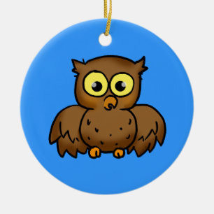 Cute owl ceramic tree decoration