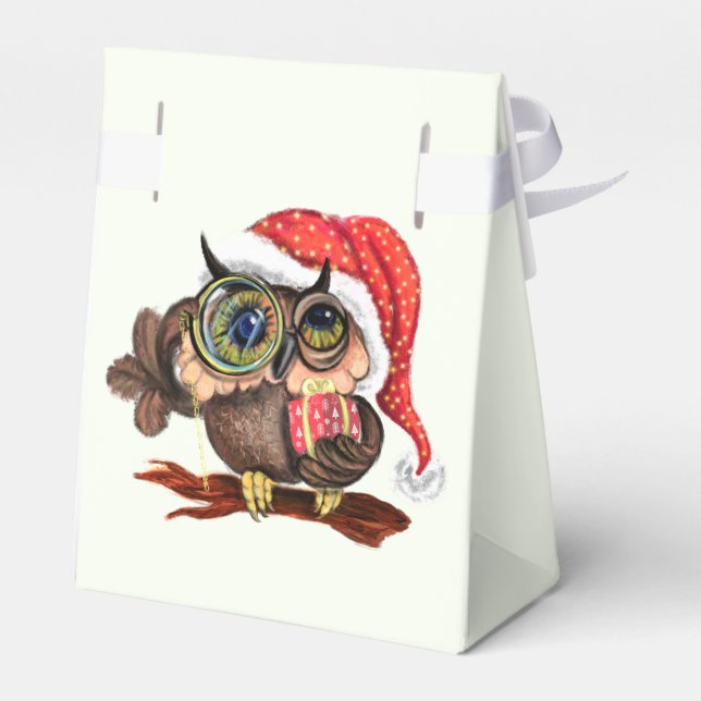 Cute Owl Christmas Gift Box (Back Side)