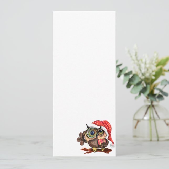 Cute Owl Christmas Menu (Standing Front)