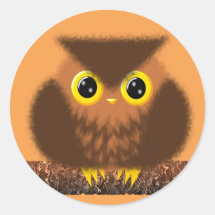 Cute Owl Classic Round Sticker