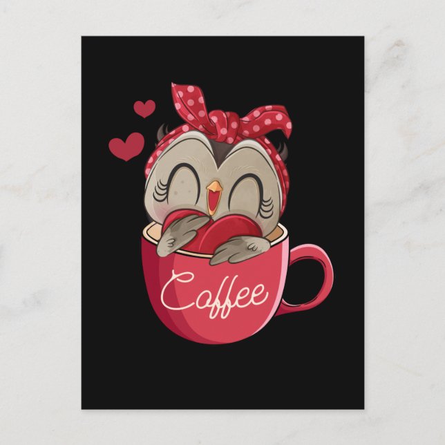 Cute Owl Coffee Mug Funny Owl Lover Postcard (Front)