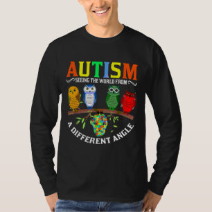 Cute Owl Colour Puzzles Autism Awareness Kids Men  T-Shirt