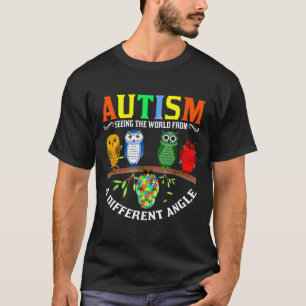 Cute Owl Colour Puzzles Autism Awareness Kids Men  T-Shirt