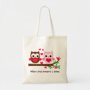 Cute Owl Couple Personalised for Wedding Tote Bag