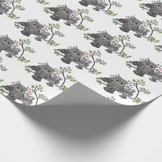 Cute Owl Couple Wrapping Paper