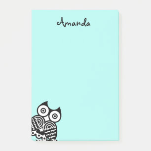 cute owl design custom post it note