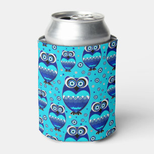 Cute Owl Evil Eye Pattern Can Cooler