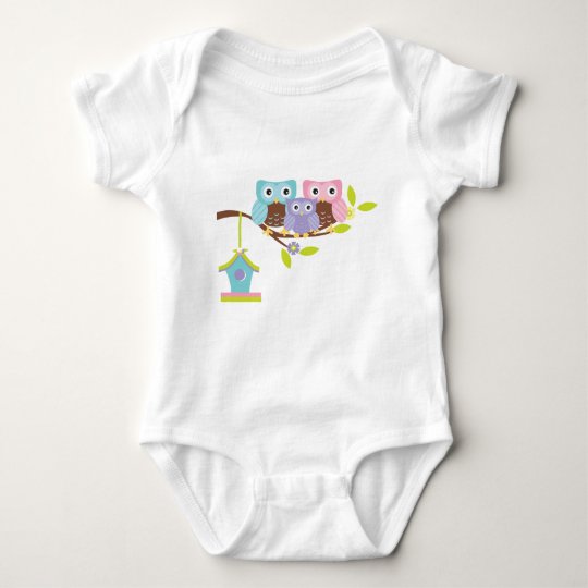 Cute Owl Family Baby Bodysuit