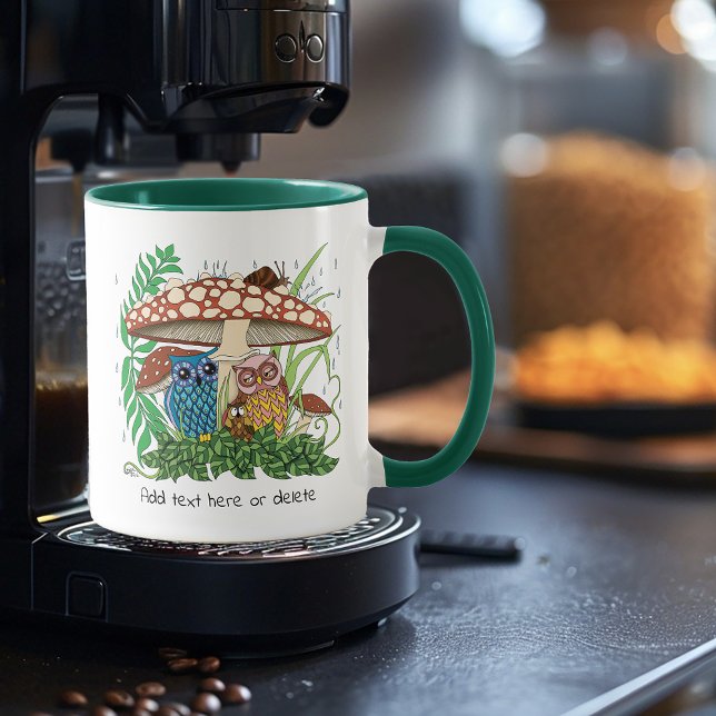 Cute Owl Family Mushroom Rain Mug (Creator Uploaded)
