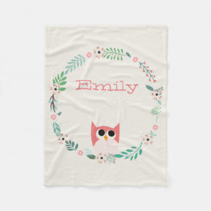 Cute Owl Fleece Blanket