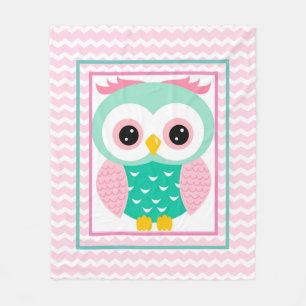 Cute Owl Fleece Blanket