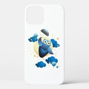 Cute Owl Flying with Umbrella  iPhone 12 Case
