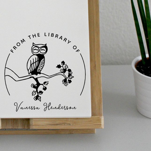 Cute Owl From The Library Of Custom Books Rubber Stamp (Creator Uploaded)