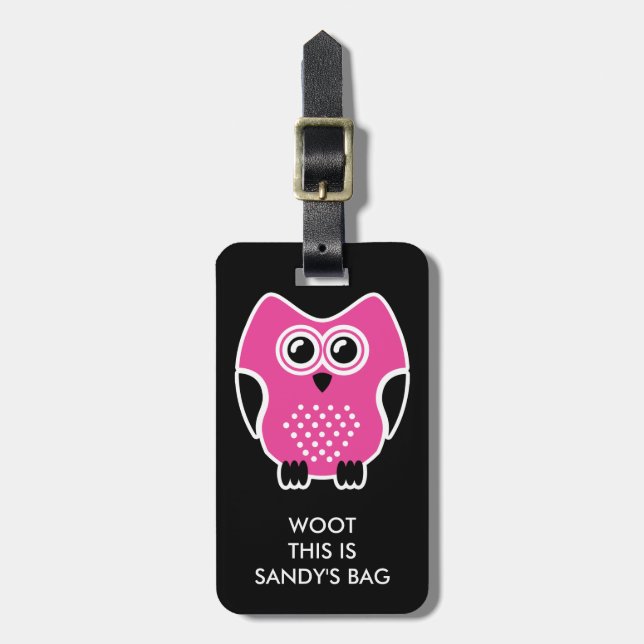 Cute Owl Funny Luggage Tag (Front Vertical)