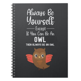 Cute Owl Gifts Animals Birds Nature Funny Cartoon Notebook