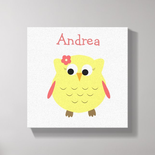 Cute Owl girl for nursery Canvas Print (Front)