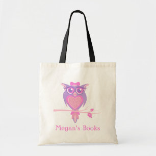 Cute owl girls library bag