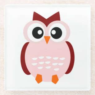 CUTE OWL GLASS COASTER