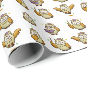 Cute Owl Graduation Gift Wrapping Paper