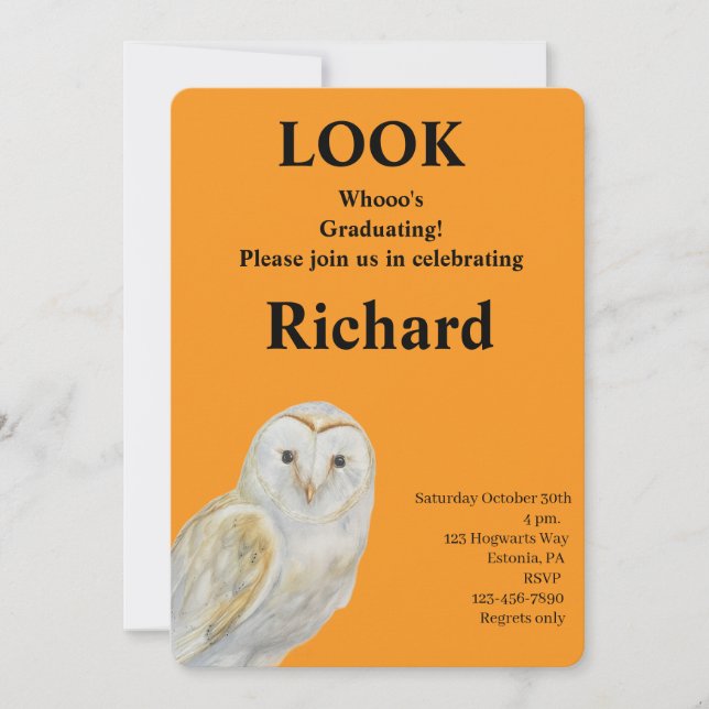 Cute Owl Graduation Invitation   (Front)