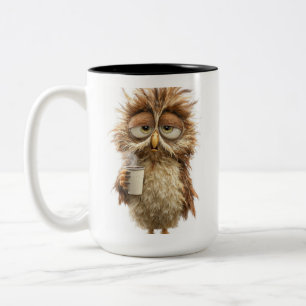 Cute Owl Illustration Mug Adorable Woodland Bird