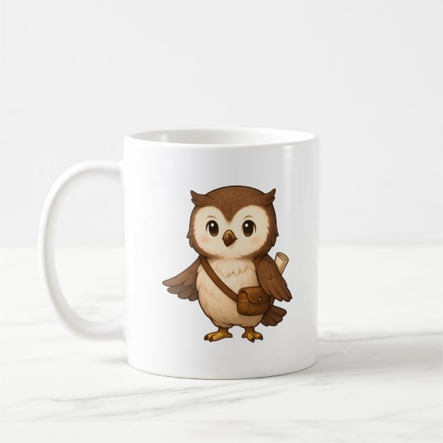 Cute Owl Illustration – Okojo and Friends Illust Coffee Mug (Left)