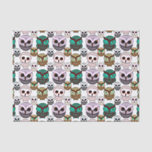 Cute Owl Illustrations Pattern Tissue Paper