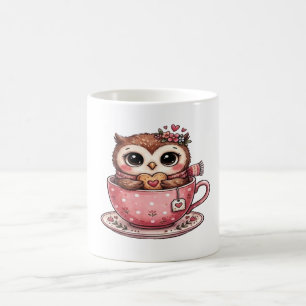 Cute Owl in a Cosy Teacup Coffee Mug