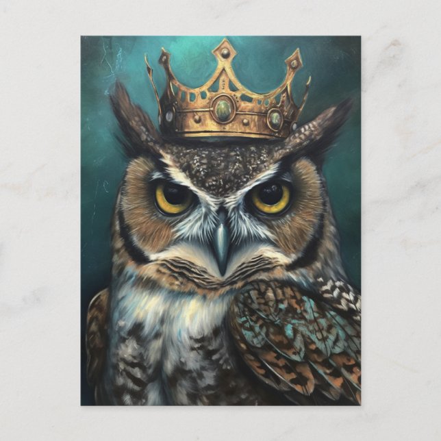 Cute Owl in a Crown  Postcard (Front)