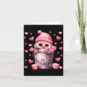 Cute Owl In Valentines Basket For Girls Women Nk R Card