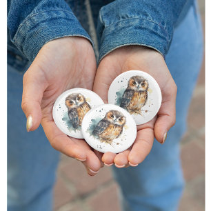 Cute owl in watercolor bottle opener