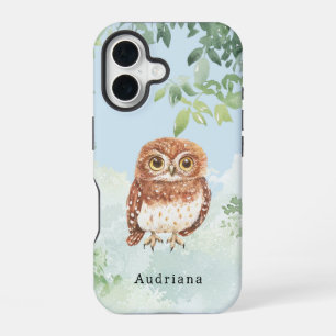 Cute Owl Jungle Animal iPhone 16 Case